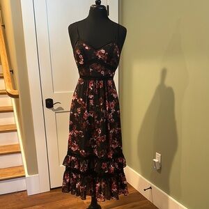 Ever New Floral Black and Pink Women's Dress